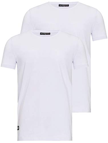 Herren T-Shirt 2er Pack Rundhals Regular Fit 2X Weiß XL von Redbridge