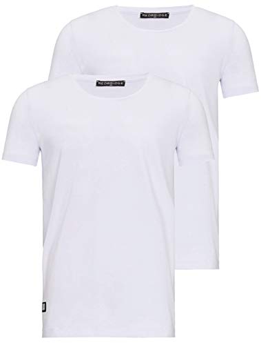 Herren T-Shirt 2er Pack lockerer Rundhals Regular Fit 2X Weiß M von Redbridge