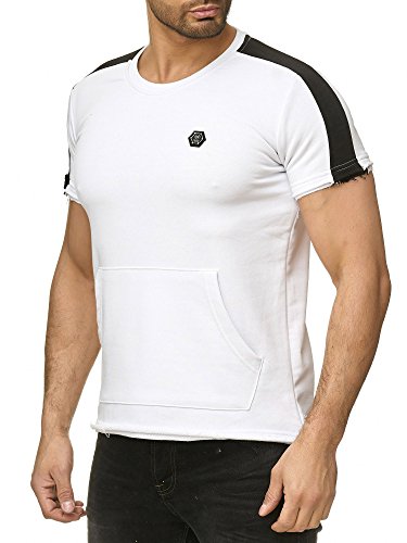 Herren T-Shirt Sportstwear Chill Bill Streifen Baumwolle Weiß S von Redbridge