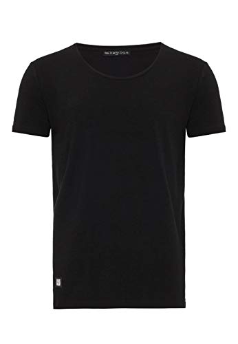 Herren T-Shirt mit weitem Rundhals Regular Fit Schwarz L von Redbridge