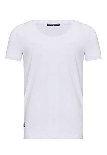 Herren T-Shirt mit weitem Rundhals Regular Fit Weiß XL von Redbridge