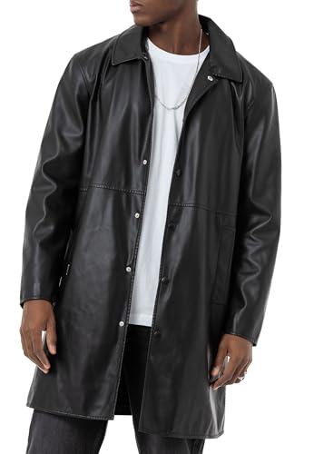 Hochwertiger Kunstleder Mantel Urbanstyle Kurzmantel Lederjacke Schwarz M von Redbridge