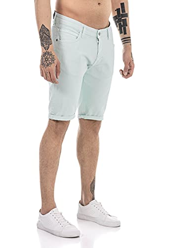 Jeans-Shorts für Herren Kurze Hose Denim Freizeithose Chino Look Mint W29 von Redbridge
