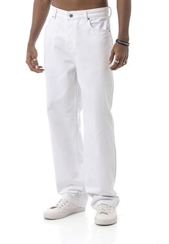 Jeanshose – Gerade geschnittene Denim Hose mit 5-Pocket-Style – Klassische Straight Fit Jeans für Freizeit & Streetwear Weiß W38 L32 von Redbridge