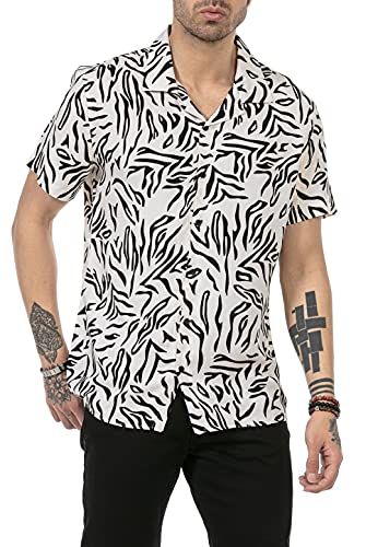 Luftiges Hemd Kurzarm Freizeit-Hemd im Animal Print Leichter Stoff Weiß XL Luftiges Hemd Kurzarm Freizeit-Hemd im Animal Print Leichter Stoff Weiß XL von Redbridge