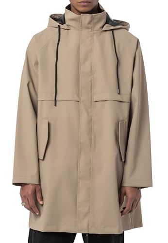 Moderner Unisex Parka mit Kapuze und durchdachten Details Regenjacke für jede Jahreszeit Beige L von Redbridge