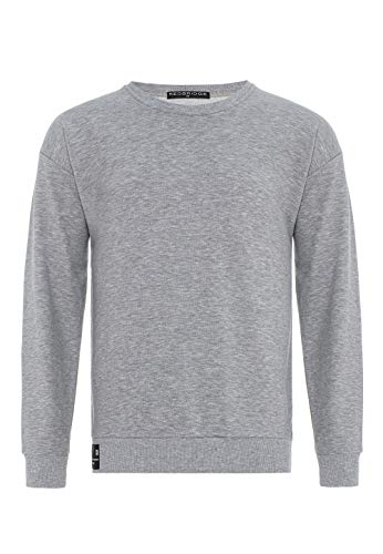 Oversize Sweatshirt für Herren Pullover Sweater Longsleeve Premium Basic Real Grau XXL von Redbridge