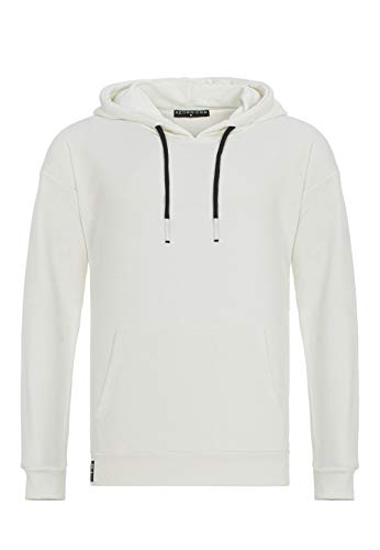 Oversize Pullover für Herren Kapuzenpullover Hoodie Sweater Premium Basic Real Weiß L von Redbridge