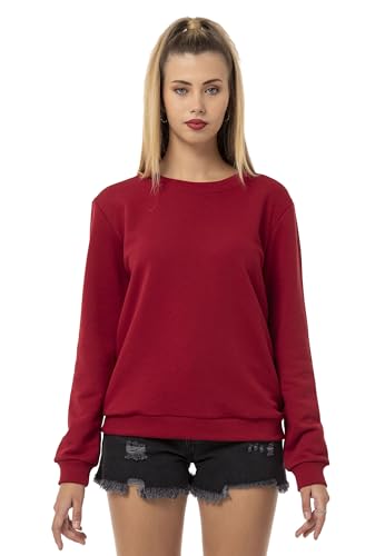 Red Bridge Damen Crewneck Sweatshirt Pullover Premium Basic Bordeaux 3XL von Redbridge