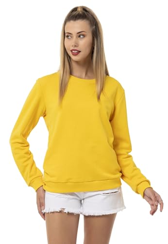 Red Bridge Damen Crewneck Sweatshirt Pullover Premium Basic Gelb 3XL von Redbridge