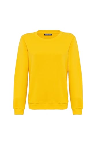 Redbridge Basic Sweatshirt Klassischer Pullover mit Rundhalsausschnitt Lässiger Stil Gelb XXL von Redbridge