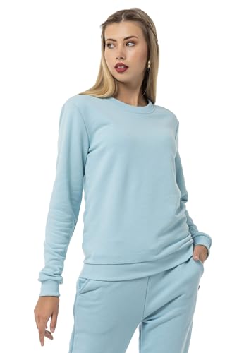 Red Bridge Damen Crewneck Sweatshirt Pullover Premium Basic Hellblau 3XL von Redbridge