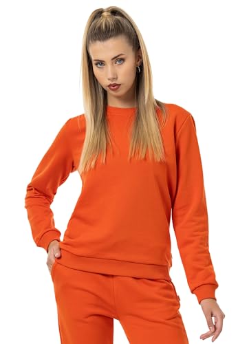 Red Bridge Damen Crewneck Sweatshirt Pullover Premium Basic Orange M von Redbridge