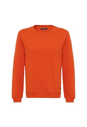 Redbridge Basic Sweatshirt Klassischer Pullover mit Rundhalsausschnitt Lässiger Stil Orange XXL von Redbridge