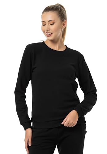 Red Bridge Damen Crewneck Sweatshirt Pullover Premium Basic Schwarz 3XL von Redbridge