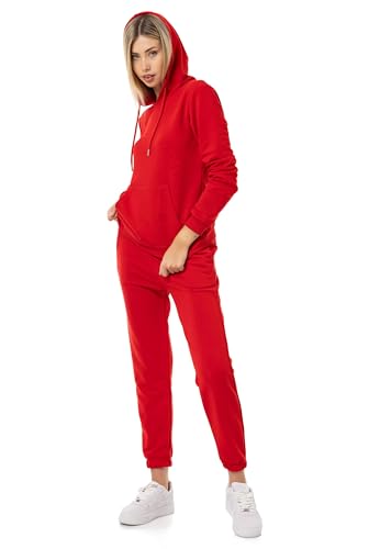 Red Bridge Damen Freizeitanzug Jogginganzug Hose Hoodie Premium Basic Rot L von Redbridge