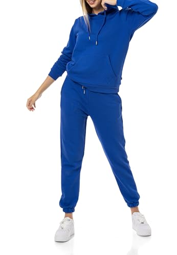 Redbridge Damen Jogginganzug Bequemer Zweiteiler mit Hoodie und Jogginghose Lässiger Freizeitanzug für Sport und Alltag Saxeblau M von Redbridge