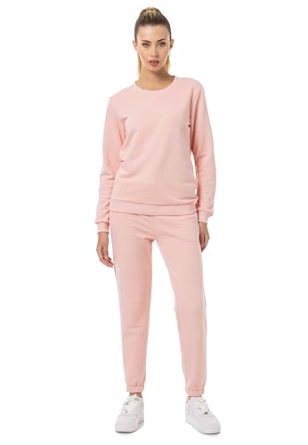 Red Bridge Damen Freizeitanzug Jogginganzug Hose Sweatshirt Premium Basic Pink L von Redbridge