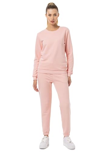 Red Bridge Damen Freizeitanzug Jogginganzug Hose Sweatshirt Premium Basic Pink XL von Redbridge