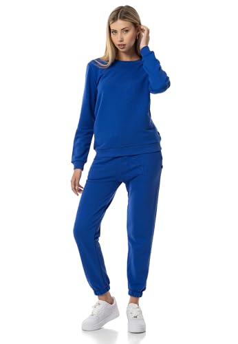 Red Bridge Damen Freizeitanzug Jogginganzug Hose Sweatshirt Premium Basic Saxeblau L von Redbridge