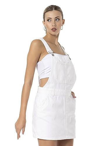 Redbridge Latzkleid Damen Jeansrock Denim Overall Baumwolle Weiß XS von Redbridge