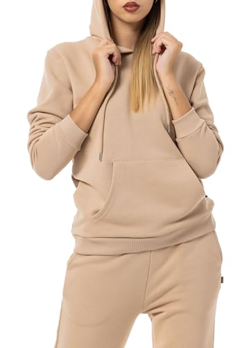 Red Bridge Damen Kapuzenpullover Sweatshirt Hoodie Pullover Premium Basic Beige XXL von Redbridge