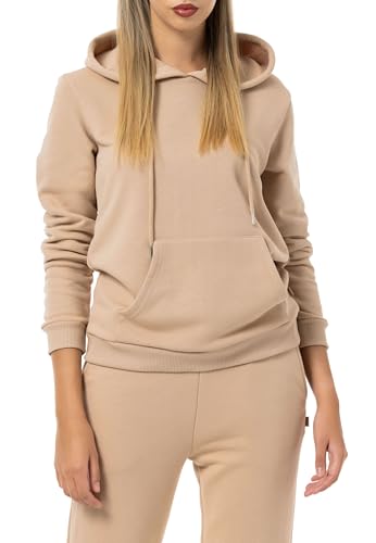 Redbridge Damen Hoodie Bequemer Kapuzenpullover mit Kängurutasche Lässiger Sweatshirt-Look für Alltag und Freizeit Beige XXL von Redbridge