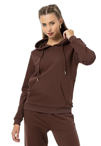 Red Bridge Damen Kapuzenpullover Sweatshirt Hoodie Pullover Premium Basic Braun L von Redbridge