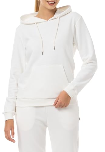 Redbridge Damen Hoodie Bequemer Kapuzenpullover mit Kängurutasche Lässiger Sweatshirt-Look für Alltag und Freizeit Ecru M von Redbridge