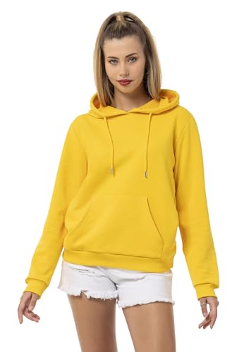 Red Bridge Damen Kapuzenpullover Sweatshirt Hoodie Pullover Premium Basic Gelb L von Redbridge