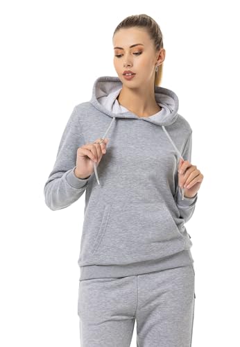 Red Bridge Damen Kapuzenpullover Sweatshirt Hoodie Pullover Premium Basic Grau-Melange L von Redbridge