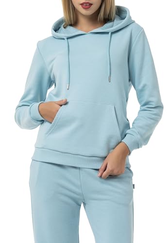 Redbridge Damen Hoodie Bequemer Kapuzenpullover mit Kängurutasche Lässiger Sweatshirt-Look für Alltag und Freizeit Hellblau XL von Redbridge