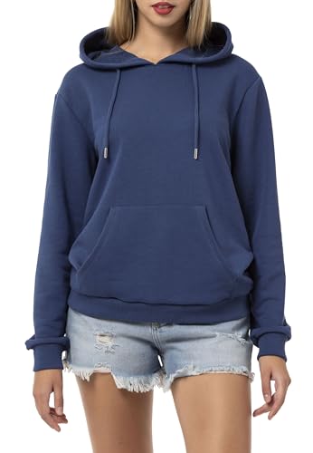 Redbridge Damen Hoodie Bequemer Kapuzenpullover mit Kängurutasche Lässiger Sweatshirt-Look für Alltag und Freizeit Indigo XXL von Redbridge