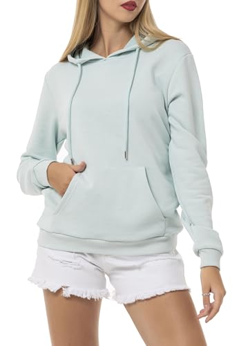 Redbridge Damen Hoodie Bequemer Kapuzenpullover mit Kängurutasche Lässiger Sweatshirt-Look für Alltag und Freizeit Mint L von Redbridge