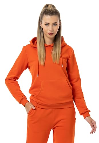 Red Bridge Damen Kapuzenpullover Sweatshirt Hoodie Pullover Premium Basic Orange XL von Redbridge