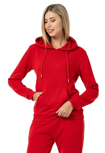 Red Bridge Damen Kapuzenpullover Sweatshirt Hoodie Pullover Premium Basic Rot 3XL von Redbridge