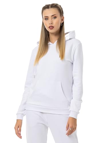 Red Bridge Damen Kapuzenpullover Sweatshirt Hoodie Pullover Premium Basic Weiß L von Redbridge