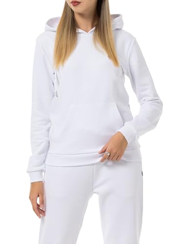 Redbridge Damen Hoodie Bequemer Kapuzenpullover mit Kängurutasche Lässiger Sweatshirt-Look für Alltag und Freizeit Weiß XXL von Redbridge