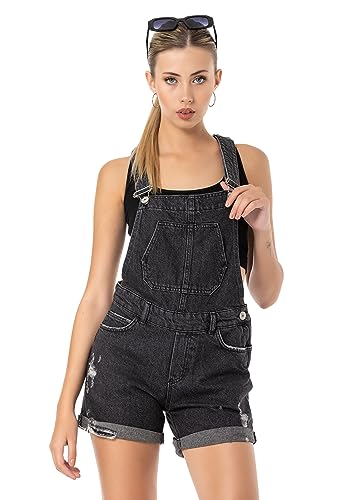 Red Bridge Damen Shorts Kurze Hose Hot-Pants Latzhose Overall Schwarz W28 von Redbridge