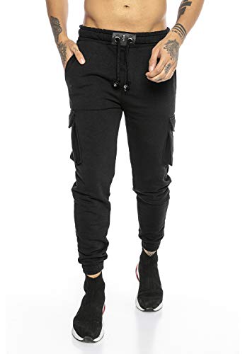 Red Bridge Herren Cargo Jogginghose Hose Sweat-Pants Premium Silver-Skull Schwarz XL von Redbridge