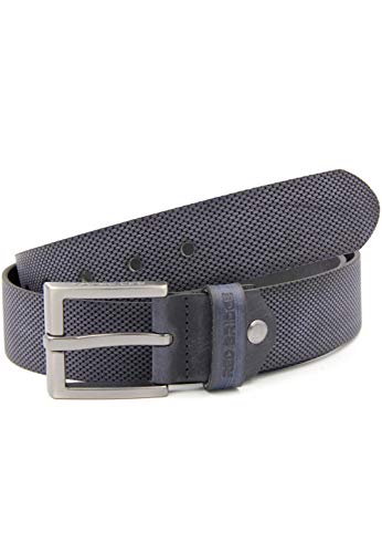 Red Bridge Herren Gürtel Echtleder Ledergürtel Leather Belt Scratched Honeycomb Navy Blue 105 von Redbridge