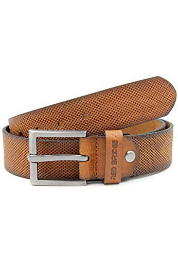 Red Bridge Herren Gürtel Echtleder Ledergürtel Leather Belt Scratched Honeycomb Taba 105 von Redbridge