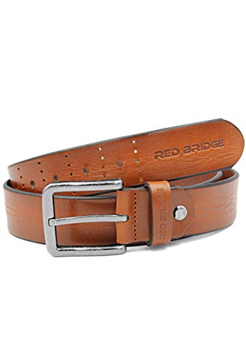 Red Bridge Herren Gürtel Echtleder Ledergürtel Leather Belt Scratched Taba 110 von Redbridge