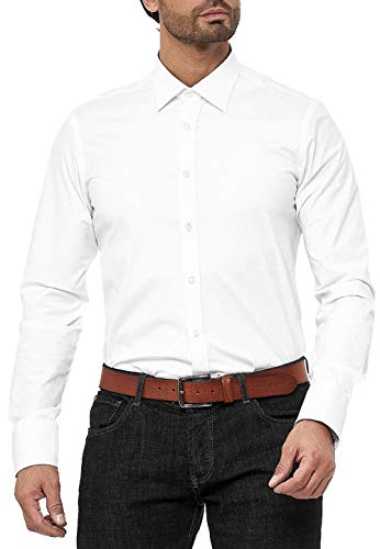 Red Bridge Herren Hemd Basic Design Regular Modern Fit Langarm Bügelleicht Weiß L von Redbridge