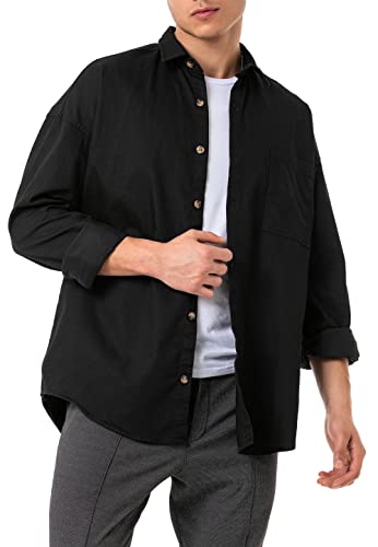 Redbridge Jeanshemd Premium Denim Langarm Oversized Schwarz L von Redbridge