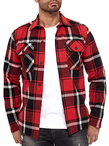 Red Bridge Herren Hemd Kariert Casual Modern Fit Langarm Rot Gr S von Redbridge