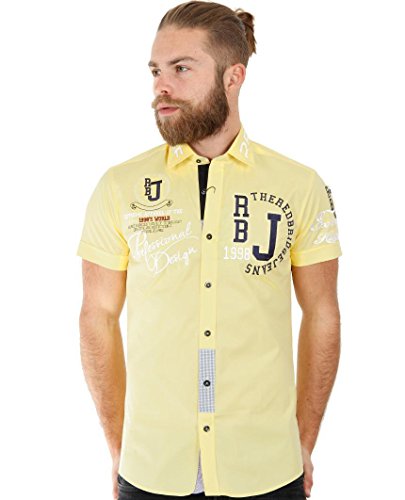 Red Bridge Herren Hemd Professionel Design Regular Fit Kurzarm Freizeithemd M Gelb - Yellow von Redbridge