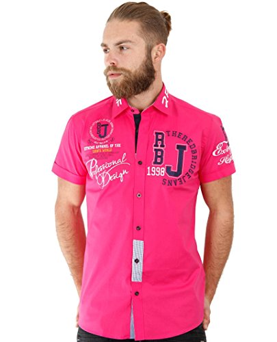 Red Bridge Herren Hemd Professionel Design Regular Fit Kurzarm Freizeithemd S Pink - Fuchsia von Redbridge