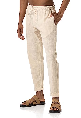 Red Bridge Herren Hose Leinenhose Freizeithose Knöchelhose Beige L von Redbridge