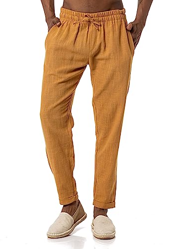 Red Bridge Herren Hose Leinenhose Freizeithose Knöchelhose Camel L von Redbridge